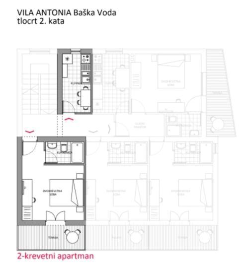 Villa Antonia Baška Voda Zewnętrze zdjęcie