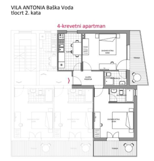 Villa Antonia Baška Voda Zewnętrze zdjęcie