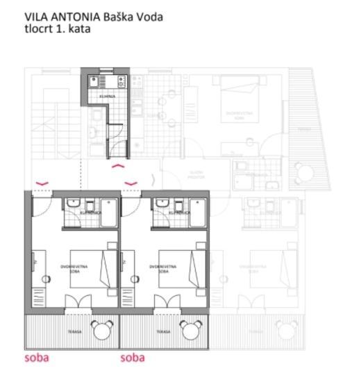 Villa Antonia Baška Voda Zewnętrze zdjęcie